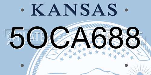 5OCA688 Kansas License Plate