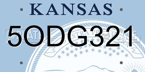 5ODG321 Kansas License Plate