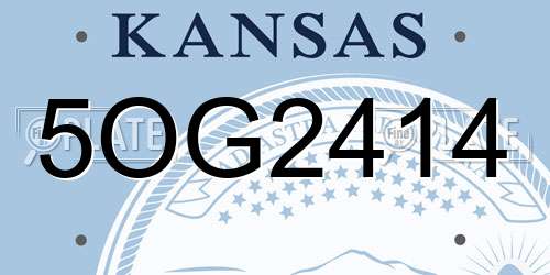 5OG2414 Kansas License Plate