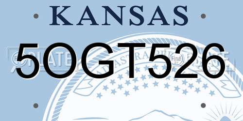 5OGT526 Kansas License Plate