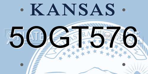 5OGT576 Kansas License Plate