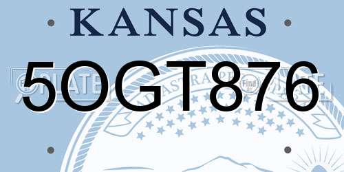5OGT876 Kansas License Plate