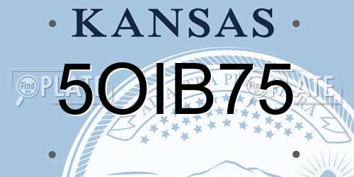 5OIB75 Kansas License Plate