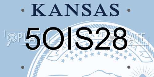 5OIS28 Kansas License Plate