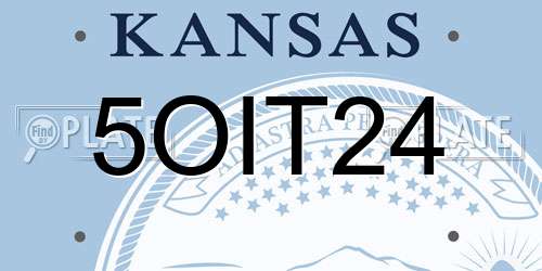 5OIT24 Kansas License Plate