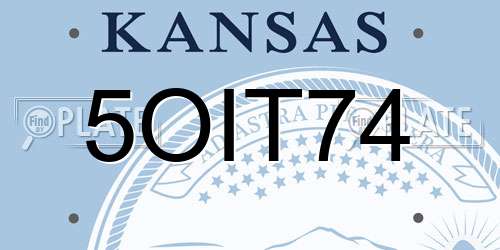 5OIT74 Kansas License Plate