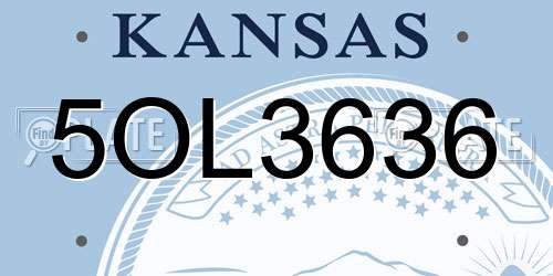 5OL3636 Kansas License Plate