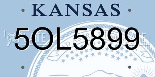 5OL5899 Kansas License Plate