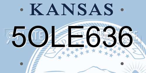5OLE636 Kansas License Plate
