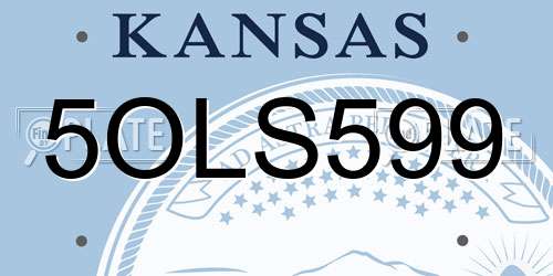 5OLS599 Kansas License Plate