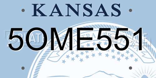 5OME551 Kansas License Plate