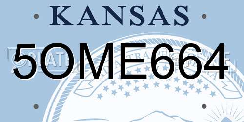 5OME664 Kansas License Plate