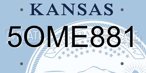 5OME881 Kansas License Plate