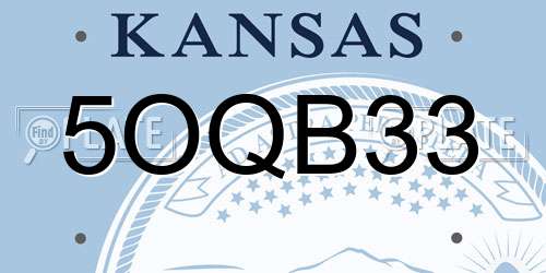 5OQB33 Kansas License Plate