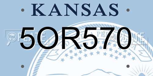 5OR570 Kansas License Plate
