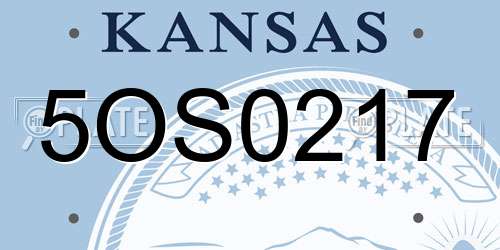5OS0217 Kansas License Plate