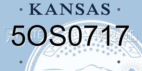 5OS0717 Kansas License Plate