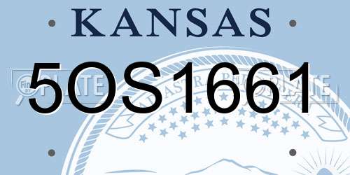 5OS1661 Kansas License Plate