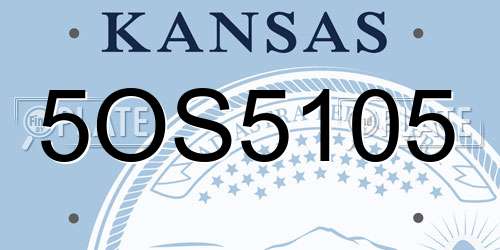 5OS5105 Kansas License Plate