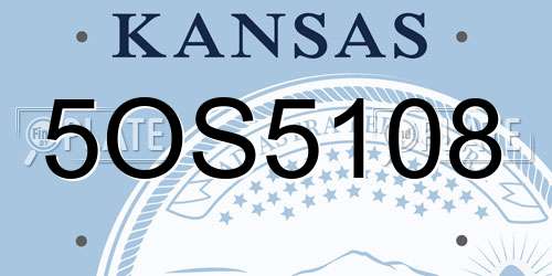 5OS5108 Kansas License Plate