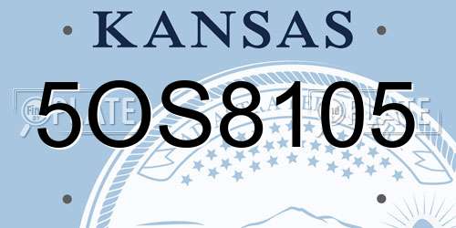 5OS8105 Kansas License Plate