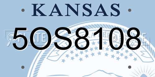 5OS8108 Kansas License Plate