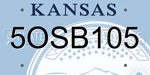 5OSB105 Kansas License Plate
