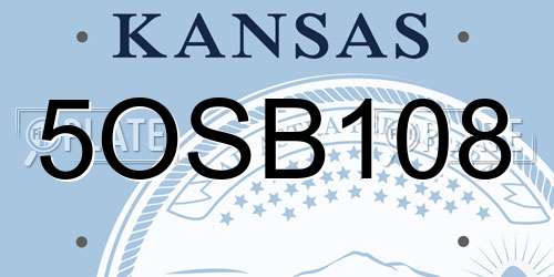 5OSB108 Kansas License Plate