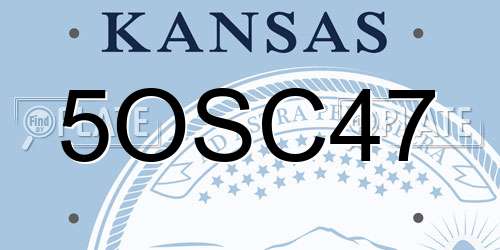 5OSC47 Kansas License Plate