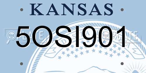 5OSI901 Kansas License Plate