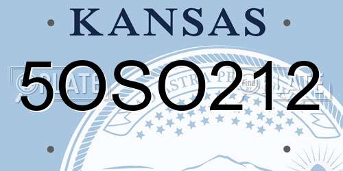 5OSO212 Kansas License Plate