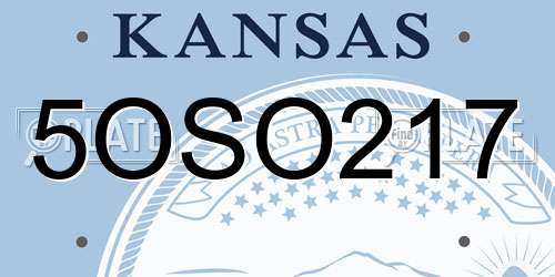 5OSO217 Kansas License Plate