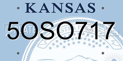5OSO717 Kansas License Plate