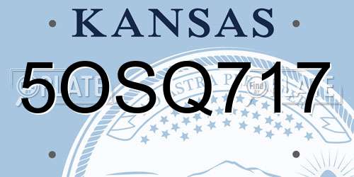 5OSQ717 Kansas License Plate