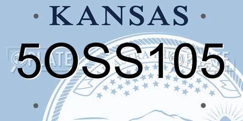 5OSS105 Kansas License Plate