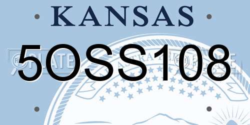 5OSS108 Kansas License Plate