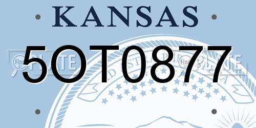 5OT0877 Kansas License Plate