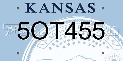 5OT455 Kansas License Plate