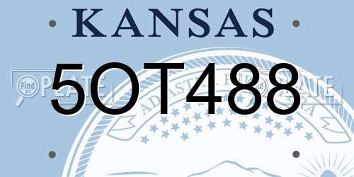 5OT488 Kansas License Plate