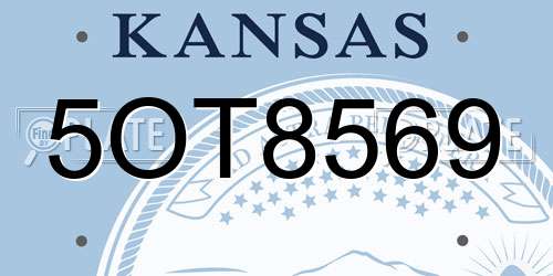 5OT8569 Kansas License Plate