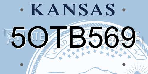 5OTB569 Kansas License Plate