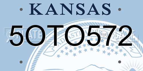5OTO572 Kansas License Plate