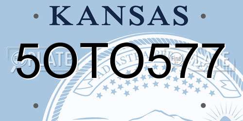 5OTO577 Kansas License Plate