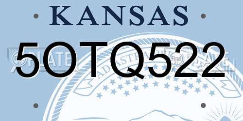 5OTQ522 Kansas License Plate