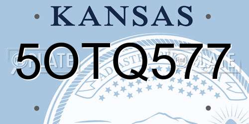 5OTQ577 Kansas License Plate