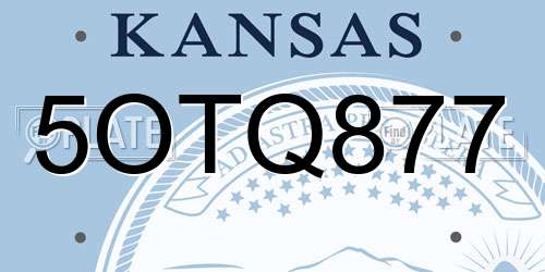 5OTQ877 Kansas License Plate