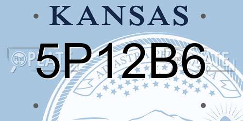 5P12B6 Kansas License Plate