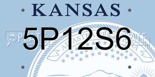 5P12S6 Kansas License Plate