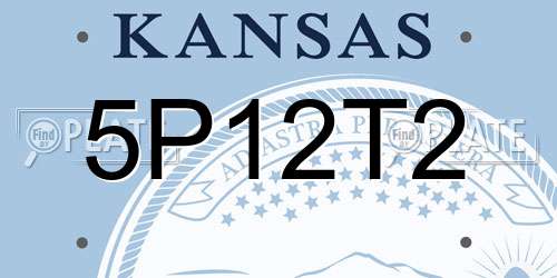 5P12T2 Kansas License Plate