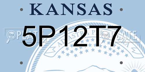 5P12T7 Kansas License Plate
